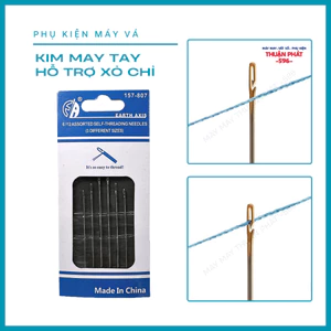 Kim May Tay Không Cần Xỏ, Kim Xỏ Chỉ Nhanh Dành Cho Người Mắt Kém - 12 Cây/Vĩ