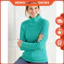 TALBOTS ÁO LEN CỔ LỌ KIỂU DÁNG NỮ XANH NGỌC SIZE S (231120040)