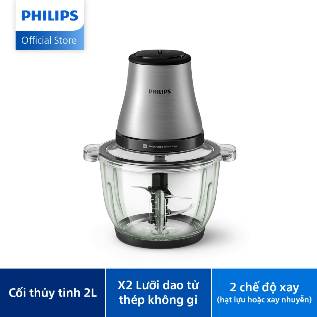 [LIVE] Máy xay thịt Philips HR1503/00 2 Lít 500W Cối thủy tinh - Hàng chính hãng - Bảo hành 24 tháng