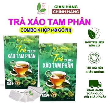 160 gói trà xạ đen, xáo tam phân Bảo Khang, trà túi lọc xạ đen, xáo tam phân, hoa đu đủ đực