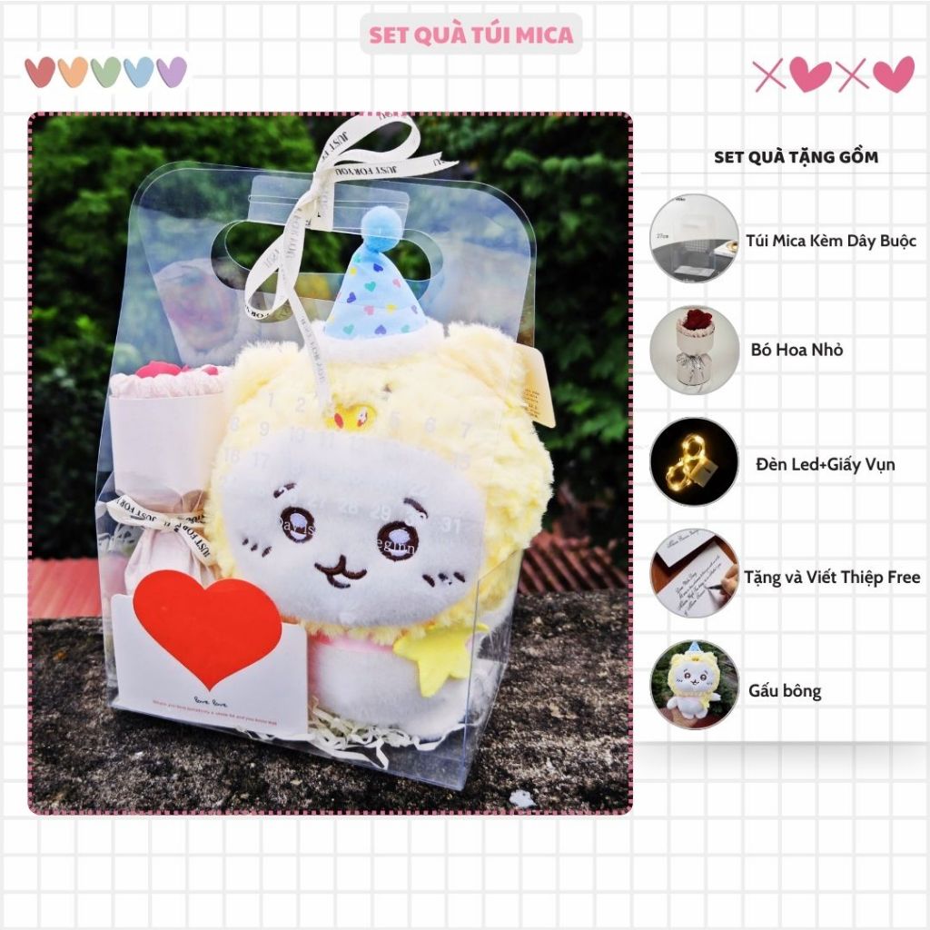 Gấu Bông Sinh Nhật 25Cm Dễ Thương, Thú Nhồi Bông Chikawa Mini Quà Tặng Cho Bé,Bạn Gái Ngày Sinh Nhật