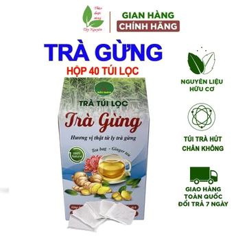 Hộp 40 gói trà gừng túi lọc Bảo Khang, củ gừng, trà gừng dạng túi lọc tiện dùng
