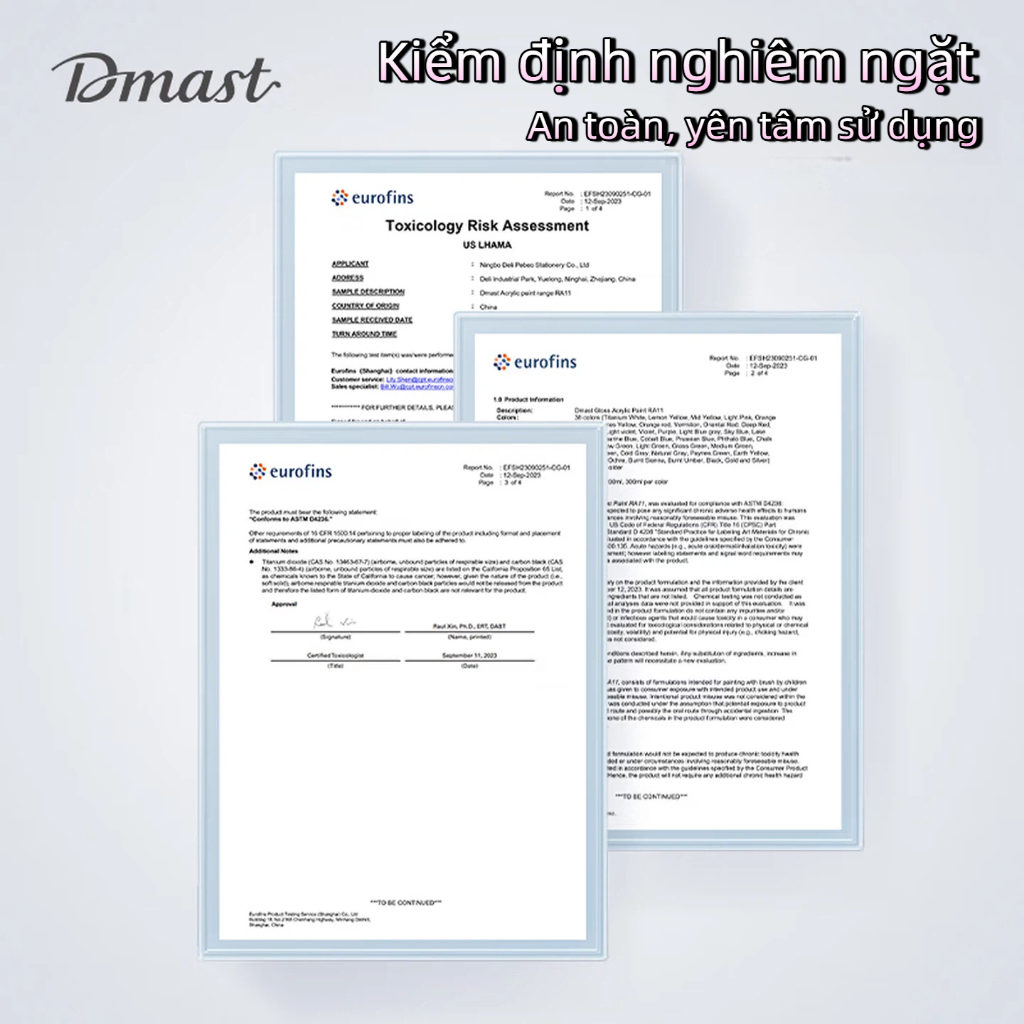 Sơn Acrylic Deli Chính Hãng - Màu Vẽ Chuyên Nghiệp Cao Cấp 100ml/300ml | Đạt Chuẩn An Toàn QCVN, Không Mùi, Màu Bền Đẹp