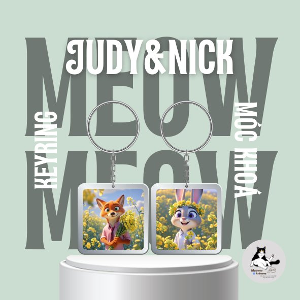 Set combo 2 móc khoá cặp đôi Zootopia Nick Cáo Và Judy Thỏ