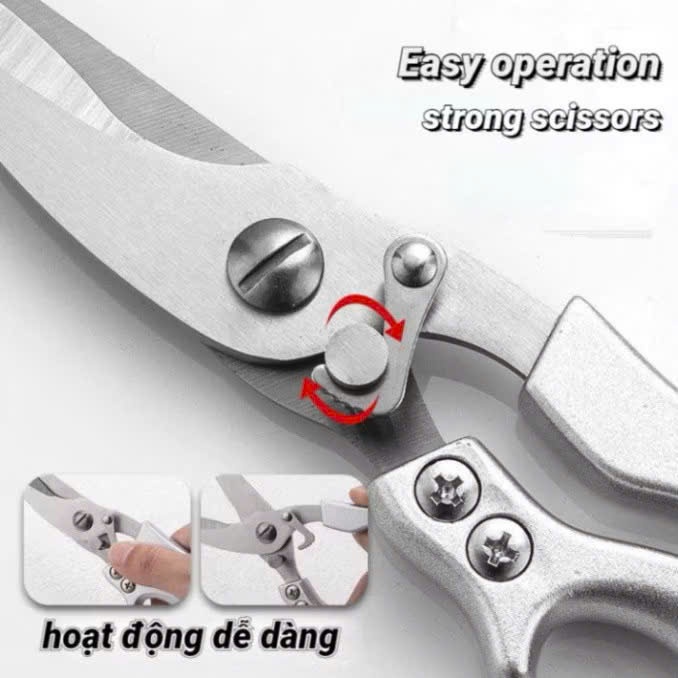 Kéo Cắt Gà Cao Cấp Chính Hãng Đức – Lò Xo Trợ Lực – Lưỡi Cong Chống Trượt, Cắt Gà Cực Nhanh