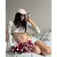 2Soonsumff Set 3 món áo cardigan tay dài, áo bra hai dây kèm quần lót phối ren sexy ngọt ngào cho nữ