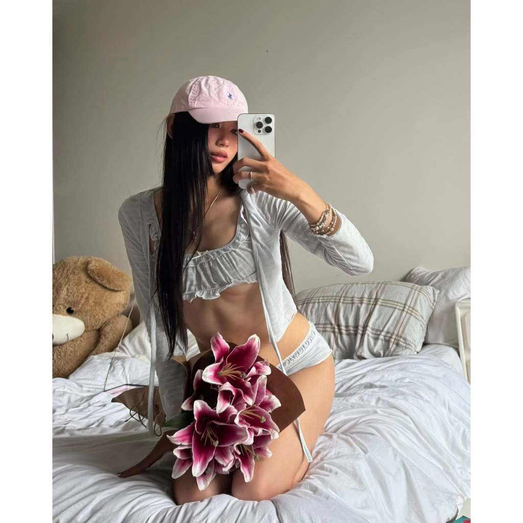 [Sẵn- HỎA TỐC HN] 2Soonsumff Set 3 món áo cardigan tay dài, áo bra hai dây kèm quần lót phối ren sexy ngọt ngào cho nữ