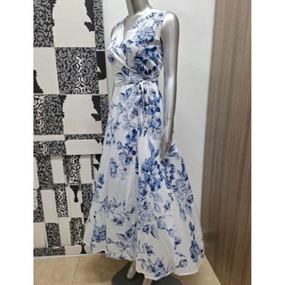 Đầm maxi cotton hoa vnxk dư