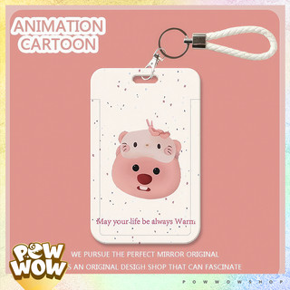 Bao Đựng Thẻ Nhựa Cứng In Hình Loopy Hồng Đeo Mặt Nạ Mèo Đáng Yêu Cute