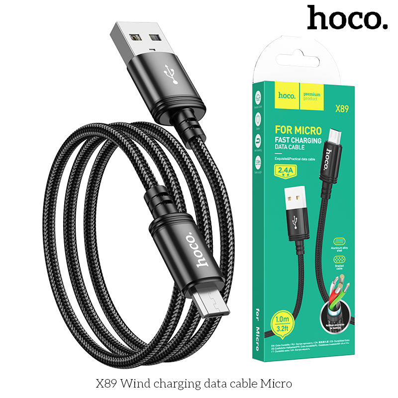 Dây Sạc Micro USB – 2.4A – Sạc Nhanh Ổn Định, Bền Bỉ, Dùng Cho Nhiều Thiết Bị – Dài 1m