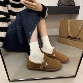 Giày Lười chất nỉ lót lông đế 2 phân khuy cài mẫu mới