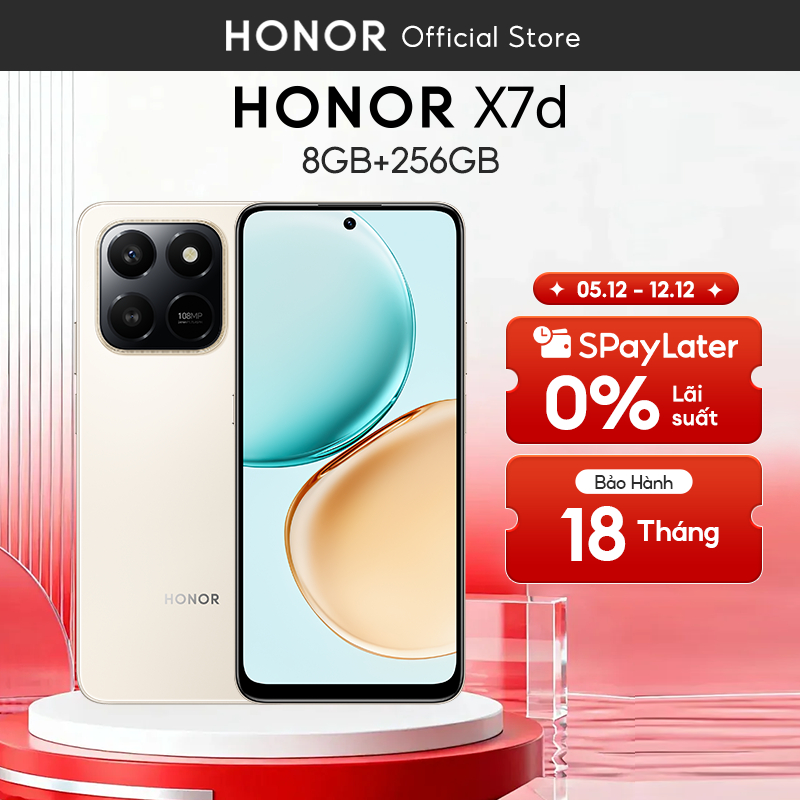 Điện Thoại HONOR X7d 8GB+256GB | Pin 6500mAh | Camera 108MP | Bảo hành 18 Tháng