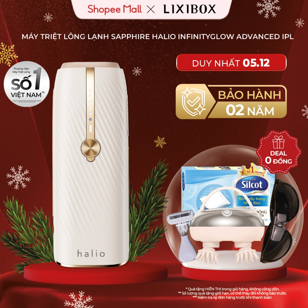 Máy Triệt Lông Lạnh Sapphire Halio InfinityGlow Advanced IPL Sapphire Cooling Hair Removal Device