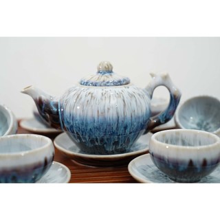 Bộ ấm chén men hỏa biến tuyết san cao cấp, tổng hợp nhiều kiểu dáng - Gốm sứ Bát Tràng - Gốm Việt