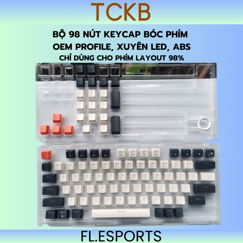 Bộ 98 keycap bóc phím XUYÊN LED, OEM, lắp cho phím layout 98% | Shopee ...