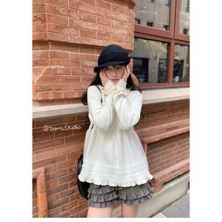Áo Babydoll Fom Rộng Cổ Sen Bèo Vintage Hàn Quốc Basic Trenddy Trẻ Trung QCCCl1(Ảnh thật )|Dami.Studio