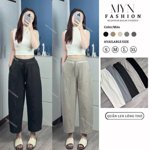 Quần Baggy Fom Thụng Bo Chun Dáng Bom Hottrend Chất Len Tăm Lông Thỏ Mềm Mịn Không Xù [MYN07]