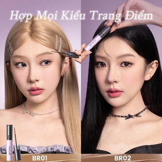 [Y345] Mascara FOCALLURE FULL-COVER SLIM BROWCARA - Lông Mày Mềm Mờ, Màu Tự Nhiên, Không Vón Cục, Chống Thấm Nước