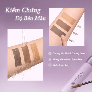 [Y345] Mascara FOCALLURE FULL-COVER SLIM BROWCARA - Lông Mày Mềm Mờ, Màu Tự Nhiên, Không Vón Cục, Chống Thấm Nước