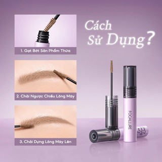 [Y345] Mascara FOCALLURE FULL-COVER SLIM BROWCARA - Lông Mày Mềm Mờ, Màu Tự Nhiên, Không Vón Cục, Chống Thấm Nước