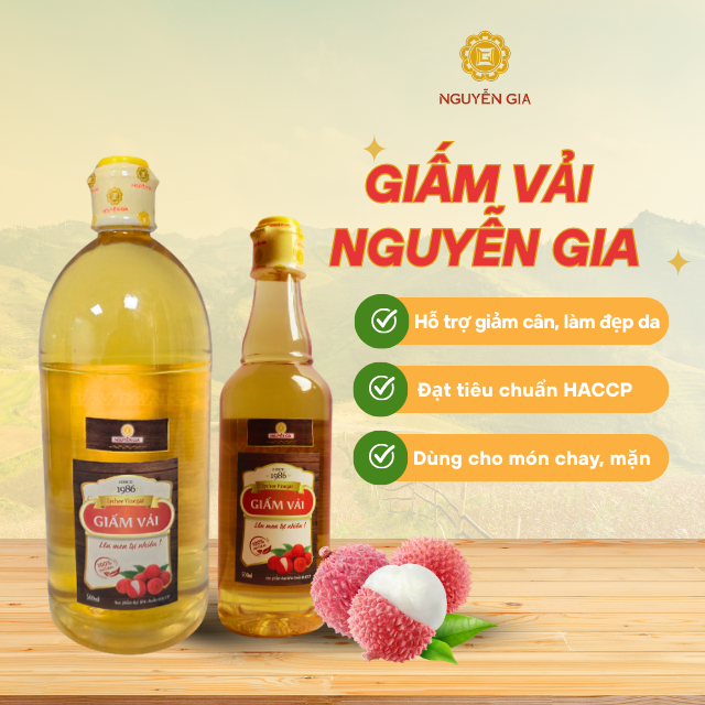 Giấm Vải Đặc Sản Bắc Giang Lên Men Tự Nhiên 500ml / 1L NGG007