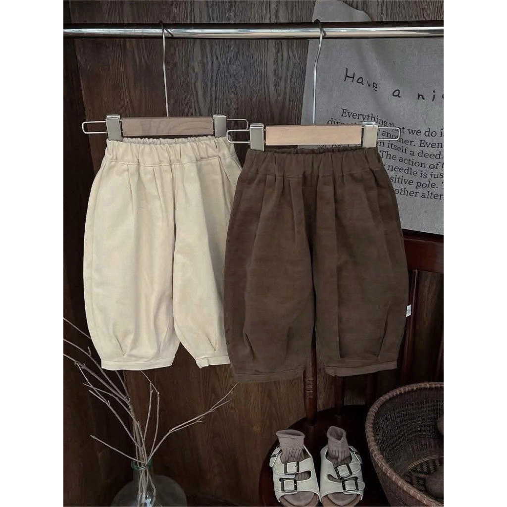 (Order) Quần dáng thụng xuông chất kaki dành cho bé trai đơn giản