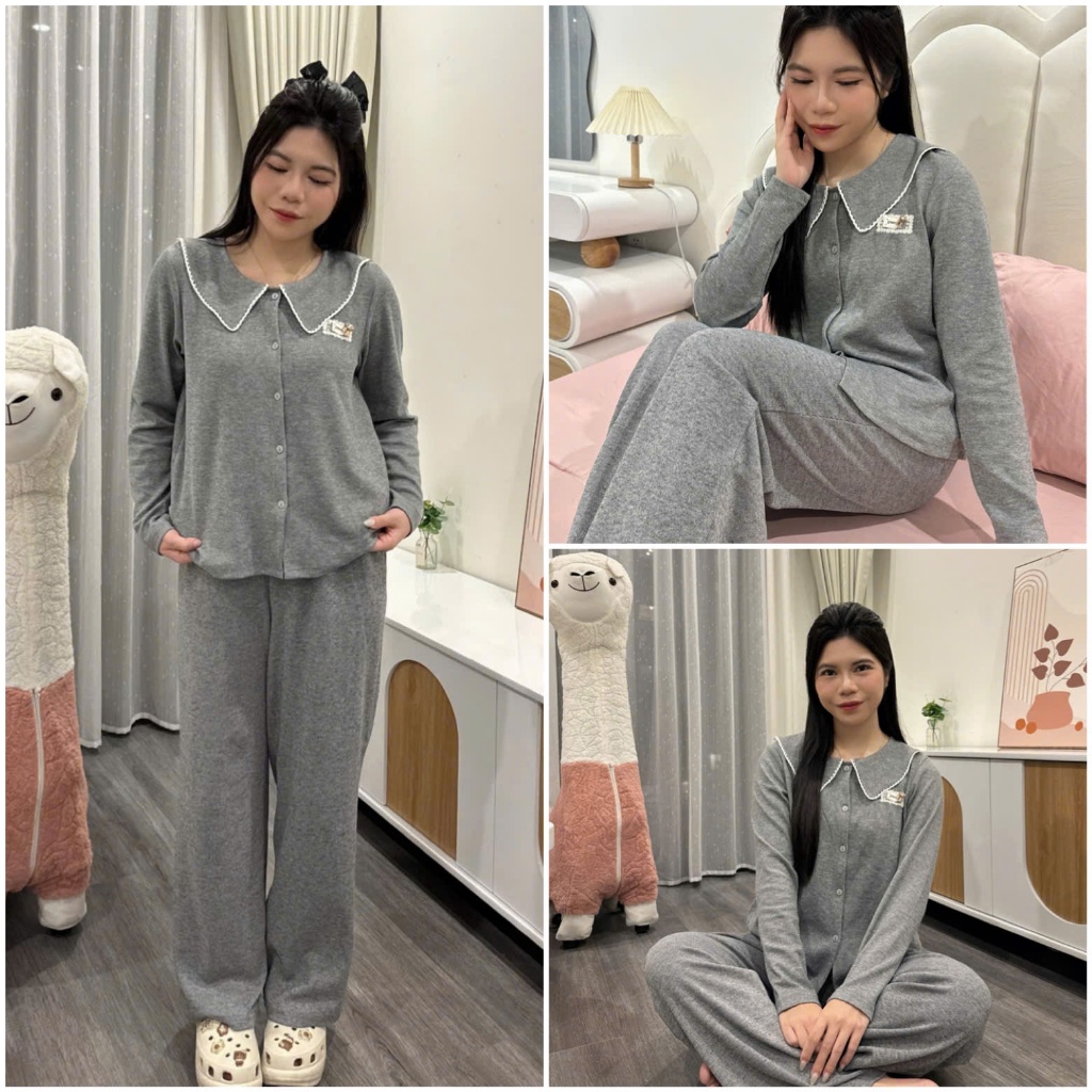 2026. [PIJAMA GẮN TAG] Sét chất len lông thỏ áo dài tay+ quần suông dài. Đủ size SMLXL 40kg- 70kg