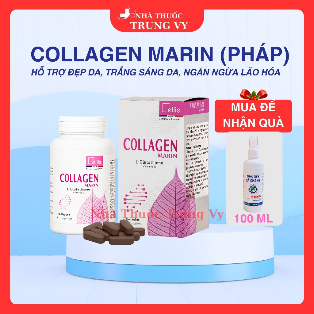 Viên Uống Collagen Marin hộp 60 viên – Đẹp da, chống lão hóa tăng cường chức năng thải độc gan