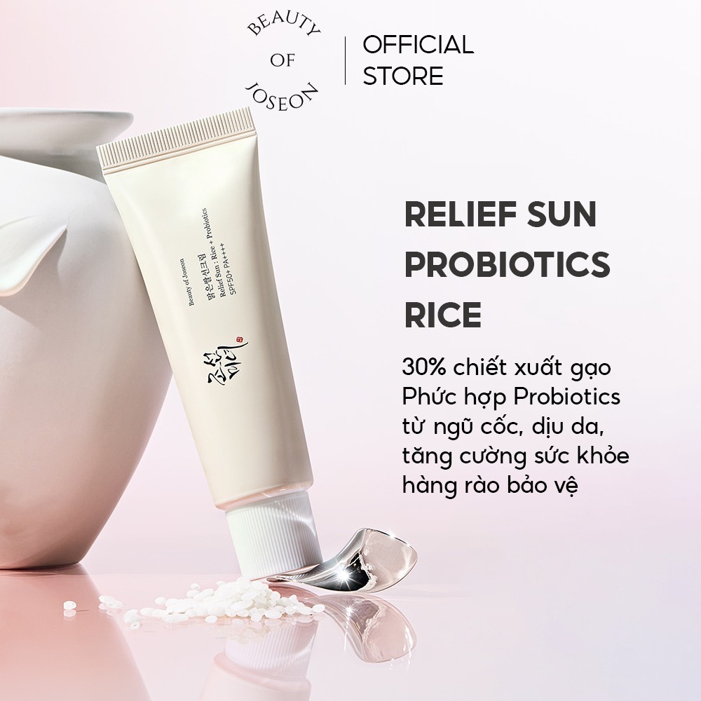Kem chống nắng cám gạo Beauty Of Joseon Relief Sun: Rice + Probiotics /Aqua-Fresh: Rice + B5 SPF50+ PA++++ 50ml