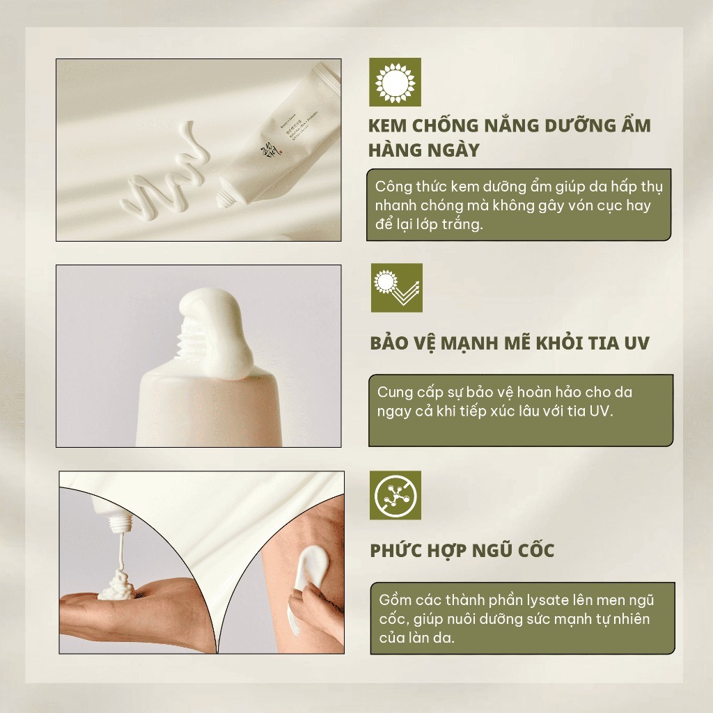 Kem chống nắng cám gạo Beauty Of Joseon Relief Sun: Rice + Probiotics /Aqua-Fresh: Rice + B5 SPF50+ PA++++ 50ml