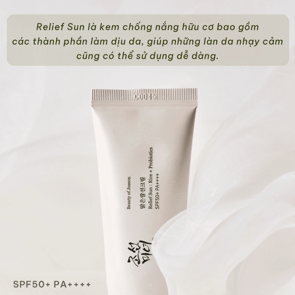 Kem chống nắng cám gạo Beauty Of Joseon Relief Sun: Rice + Probiotics /Aqua-Fresh: Rice + B5 SPF50+ PA++++ 50ml