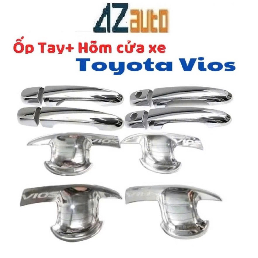 Ốp tay nắm và hõm xe Toyota Vios 2014-2018 Mạ Crom