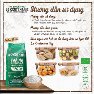 Bột Mì Hữu Cơ 1Kg LE CENTENARIE Hỗ Trợ Tiêu Hóa, An Toàn Cho Sức Khỏe - Natural Market
