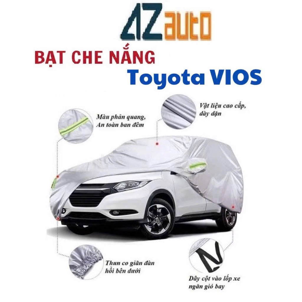 Bạt phủ xe ô tô Toyota Vios 3 lớp cách nhiệt cao cấp (Size 3M)