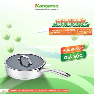 Chảo inox 5 lớp vung kính đáy từ 24cm KG01F124