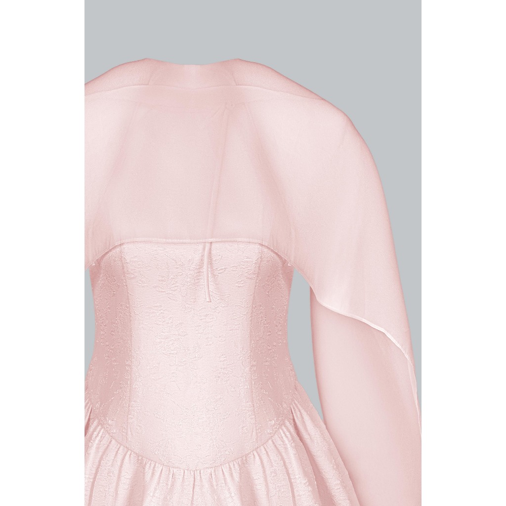 Áo Yếm Nhún Chân Đuôi Cá 2T50.2510, Áo Peplum Phối Cape Xuyên Thấu, Ôm Eo Xoè Hông Sang Trọng Thời Thượng Design By JM