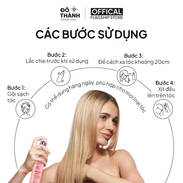 Xịt dưỡng tóc Vitamin Wellmate phục hồi độ bóng mượt bảo vệ tóc khỏi nhiệt hương thơm dễ chịu 150ml