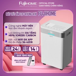 Máy hút ẩm lọc không khí HEPA phòng 25-40m2 FUJIHOME, công nghệ máy nén Block cao cấp kết nối WIFI điều khiển thông minh