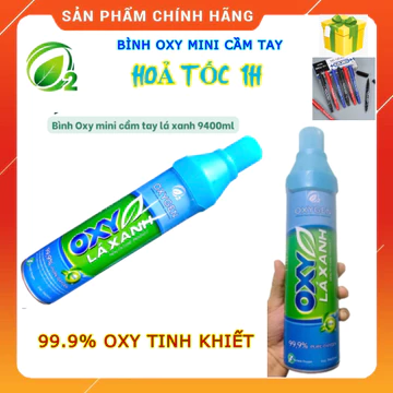 (HoảTốc1h) Bình oxy cầm Tay Lá Xanh oxy tinh khiết 99,9% - Bình oxy mini cầm tay tại nhà cho người bệnh thiếu oxy