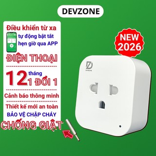 Ổ cắm điện thông minh wifi điều khiển từ xa qua điện thoại DEVZONE SPD hẹn giờ, đo điện, ổ điện đa năng chịu tải