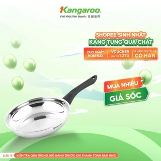 Chảo inox đa lớp chống dính tự thân Kangaroo KGFPSE các size 20-24-26-28cm - Inox 201
