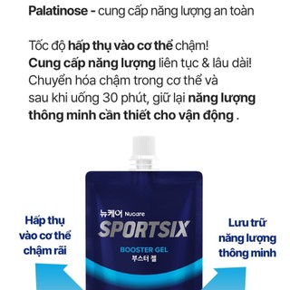Dinh dưỡng trước tập thể thao Nucare SportSix Booster Gel gói 60g DAESANG WELLIFE Hàn Quốc