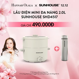 [Hannah 12/12] Lẩu điện mini đa năng 2.0L Sunhouse SHD4517 - Đa năng 4in1 - Lòng nồi chống dính Ceramic