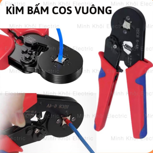 Kìm bấm cos vuông HSC4,kìm bấm cốt lục giác,kìm uốn dây điện,kềm bấm cos pin,kìềm bấm cos kim,kìm cos,kềm cos,kiềm cos