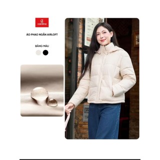 5PNF06 Áo khoác phao nữ CARDINA chất liệu gió chần bông dáng ngắn có mũ siêu nhẹ giữ ấm tốt 5PNF06