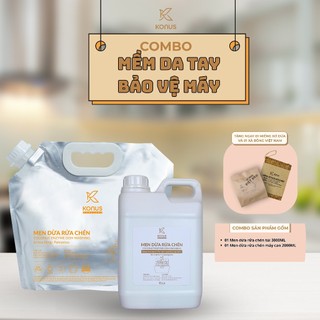COMBO Mềm Da Tay Bảo Vệ Máy Konus Homecare Men Dừa Rửa Chén Cho Tay Và Máy Sạch Sâu Khử Mùi
