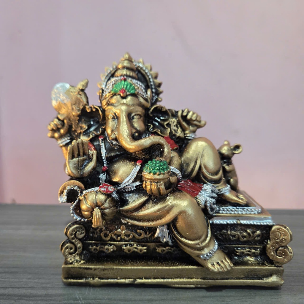 Tượng Decor Để Bàn Làm Việc Hình Thần Voi Ganesha Cao 11cm Tạo Điểm Nhấn Không Gian Học Tập