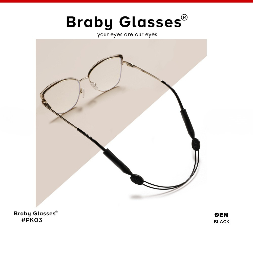 Dây đeo giữ chống trượt cho mắt kính Combo2 chiếc chất liệu nhựa silicon BRABY GLASSES
