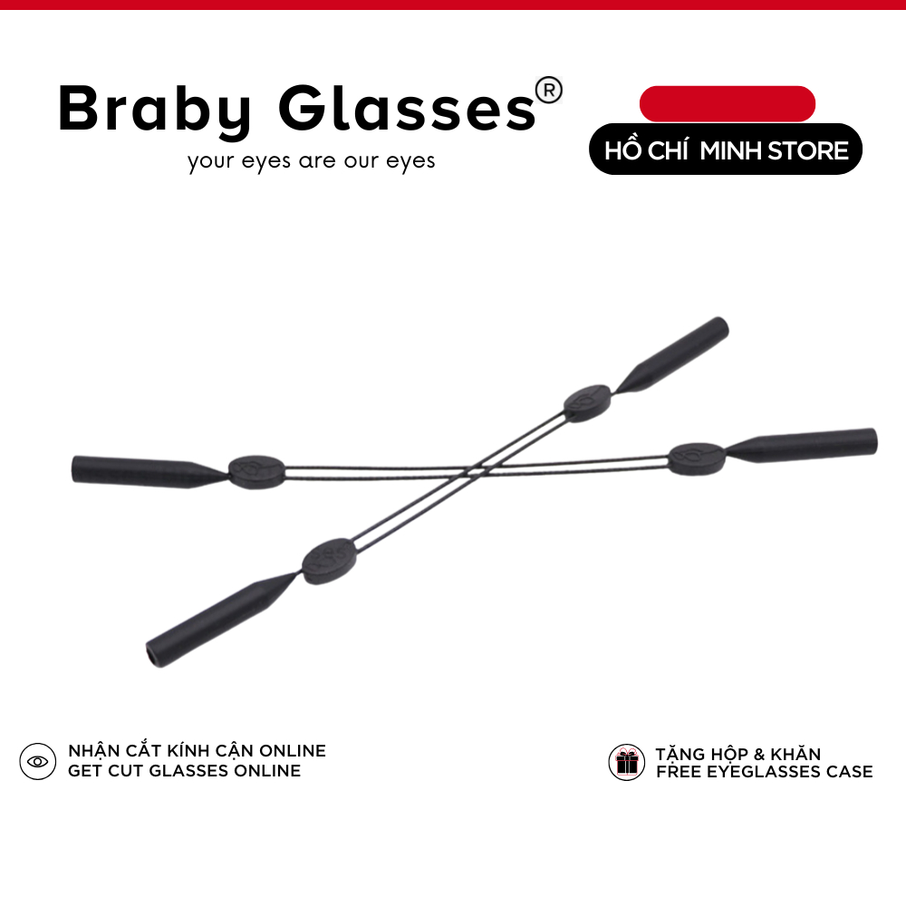 Dây đeo giữ chống trượt cho mắt kính Combo2 chiếc chất liệu nhựa silicon BRABY GLASSES