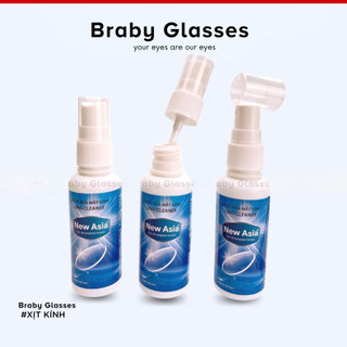 Nước xịt rửa mắt kính Combo 2 chai Braby chuyên dụng làm sạch chống bụi 60ml PK02
